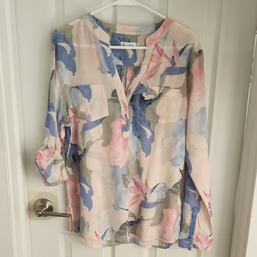 Dylan Gauze Exotic Watercolor Shirt